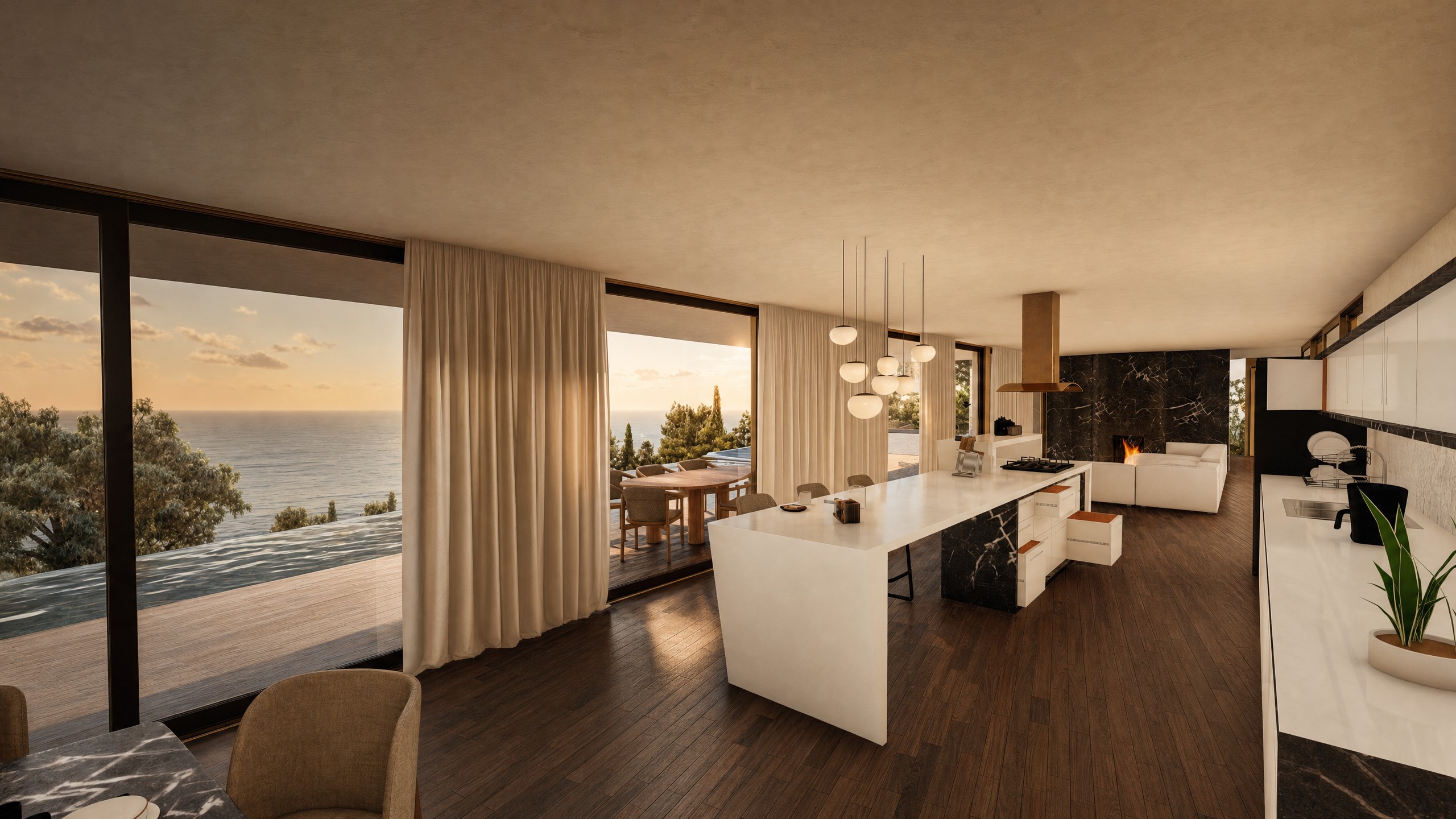 Ortus Villa Luxury Living Room - CUBICS Architecture, Georgios Kyriakopoulos Architect & Mihaela Shtirkova Civil Engineer